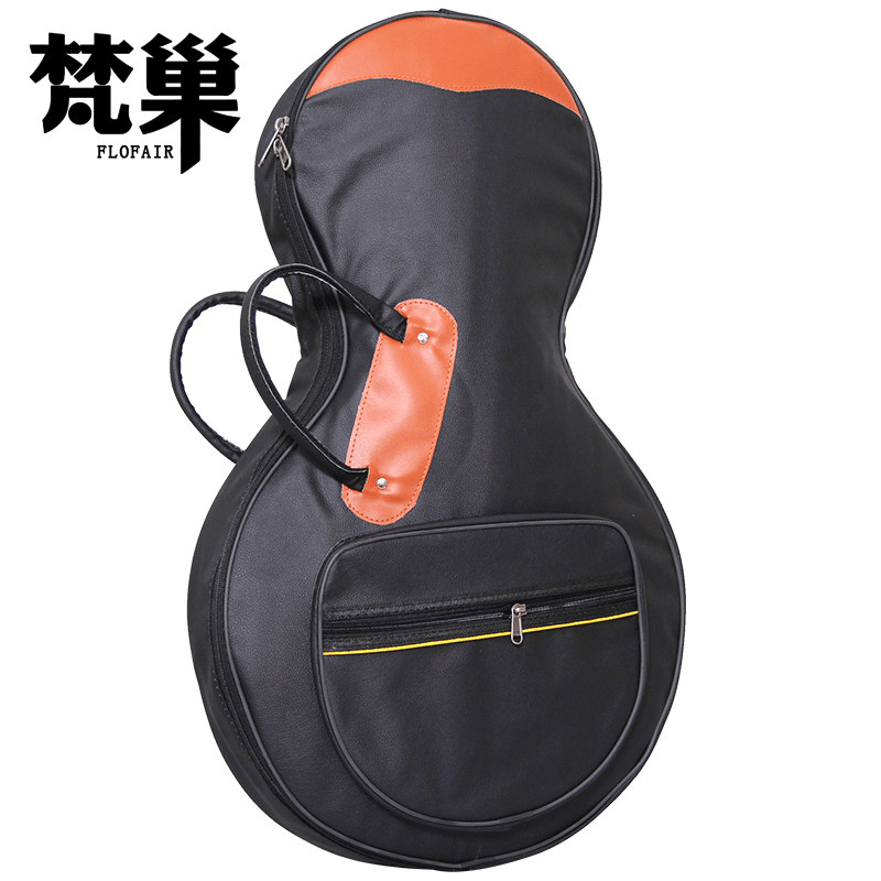 黑色月琴包梵巢皮革海绵