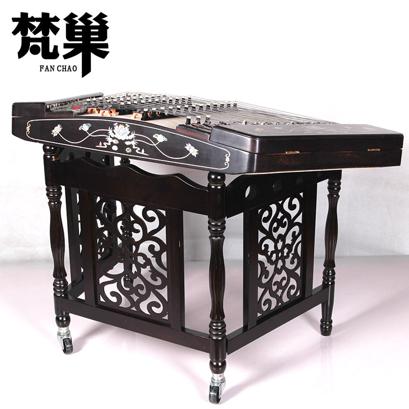 梵巢牌成人黑檀木贝雕演出奏用扬琴中国传统民族弹拨乐器厂家直销