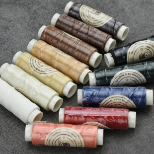 0.35mm圆蜡线40米皮革手缝线手工DIY皮具工具黑色白色棕热缩花蕊