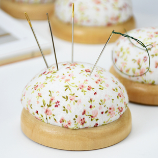 插针包手工布艺皮艺diy十字绣工具扎针原木底座手缝针收纳材料包