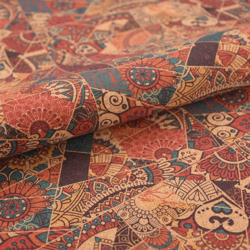 软木布繁华错乱手工diy材料