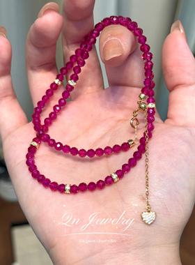 QnJewelry天然红宝石项链