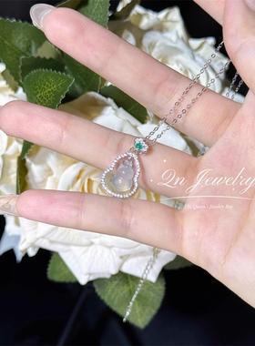 Qn Jewelry/双层小葫芦 天然玉髓 纯银项链A12