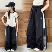 阔腿裤 时髦百搭工装 潮款 拖地裤 韩版 洋气个性 休闲裤 裤 新款 女童夏季