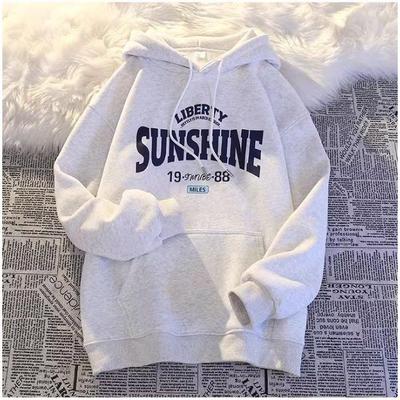 男童连帽卫衣秋冬季字母口袋上衣