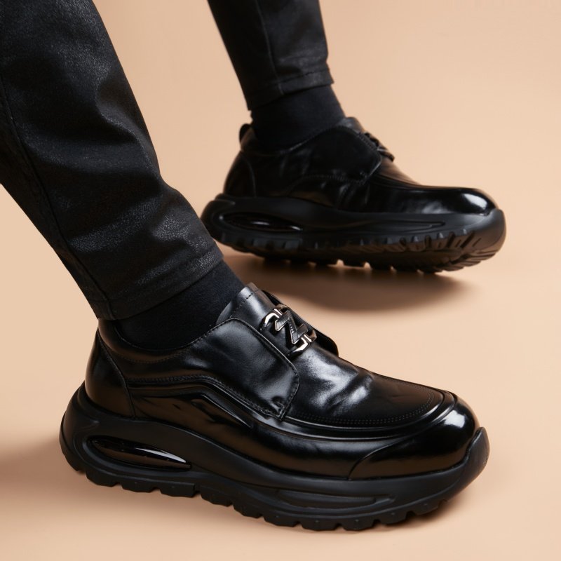 2026新款休闲皮鞋男真皮透气一脚蹬英伦风商务软皮厚底百搭潮鞋男