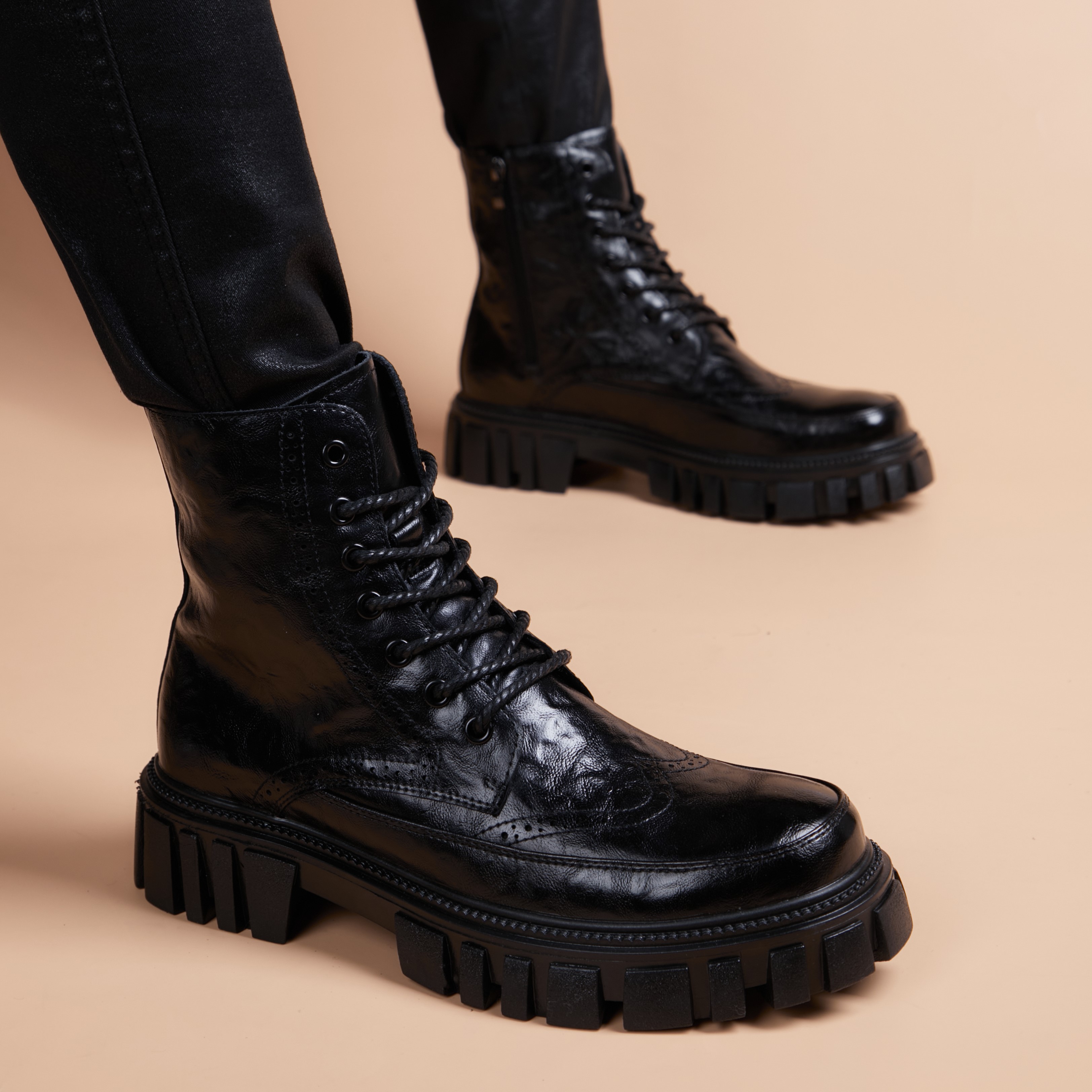 奥尔彼英伦工装靴2023马丁靴