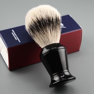 MASETO 黑冰台 额外加密 21mm满洲里银尖獾毛剃须刷泡沫刷 送支架