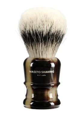 MASETO 乔治五世 额外加密22mm满洲里银尖獾毛剃须刷泡沫刷刮胡刷