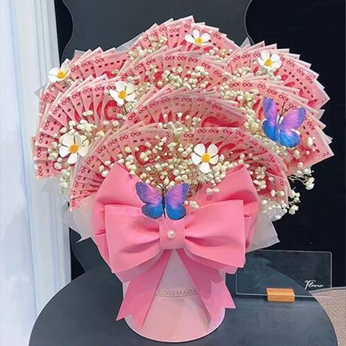 创意国风有钱花抱抱桶DIY材料包七夕情人节礼物女友闺蜜生日礼物