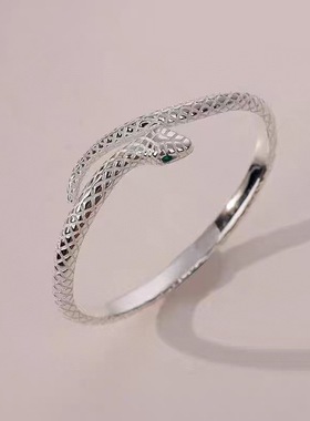 足银999.92024新款时尚百搭个性开口手镯女手环轻奢小众设计感