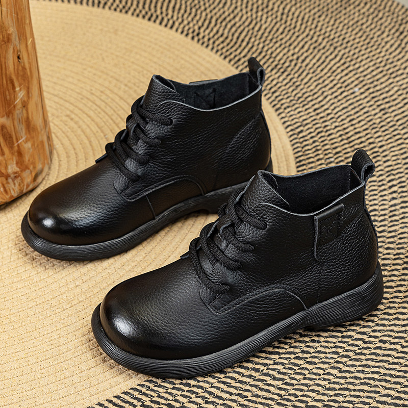 2025秋冬新款头层牛皮大码女鞋41-43码复古百搭马丁靴女真皮短靴,女鞋,马丁靴,淘宝优惠券,粉丝福利购,淘宝优惠卷