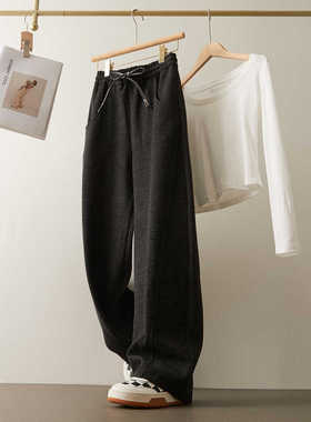 秋冬季弯刀型卫裤女2026新款高腰百搭运动长裤宽松休闲阔腿香蕉裤