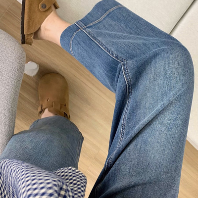 MOJITO-跑量爆款直筒薄款梨形身材宽松显瘦阔腿九分裤牛仔裤11852