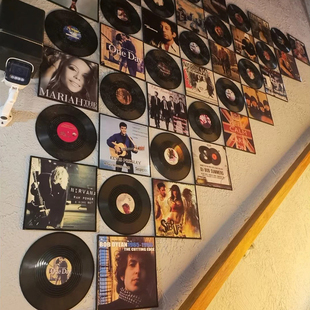 美式黑胶唱片装饰酒吧咖啡馆个性室内壁饰复古怀旧老唱片装饰墙