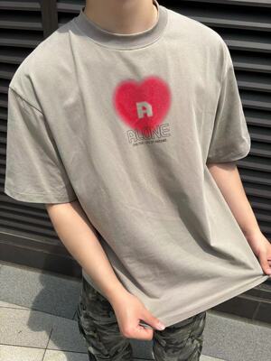 进口爱心印花情侣短袖