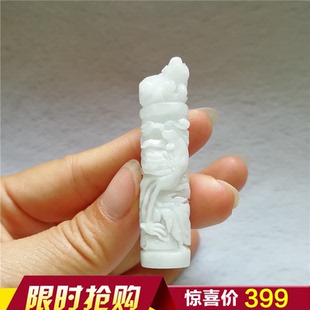 收藏天然玉石独山玉坠独玉凤柱挂件凤凰吊坠飞黄腾达玉佩貔貅印章