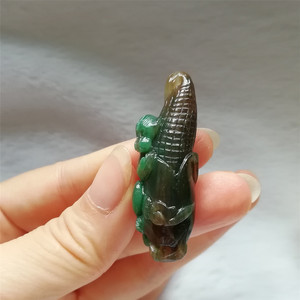 独山玉独玉米如意平安吊坠