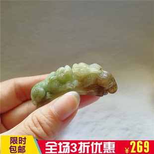 收藏天然玉石独山玉手链南阳玉独玉貔貅手牌玉手串苏工神兽手环秒
