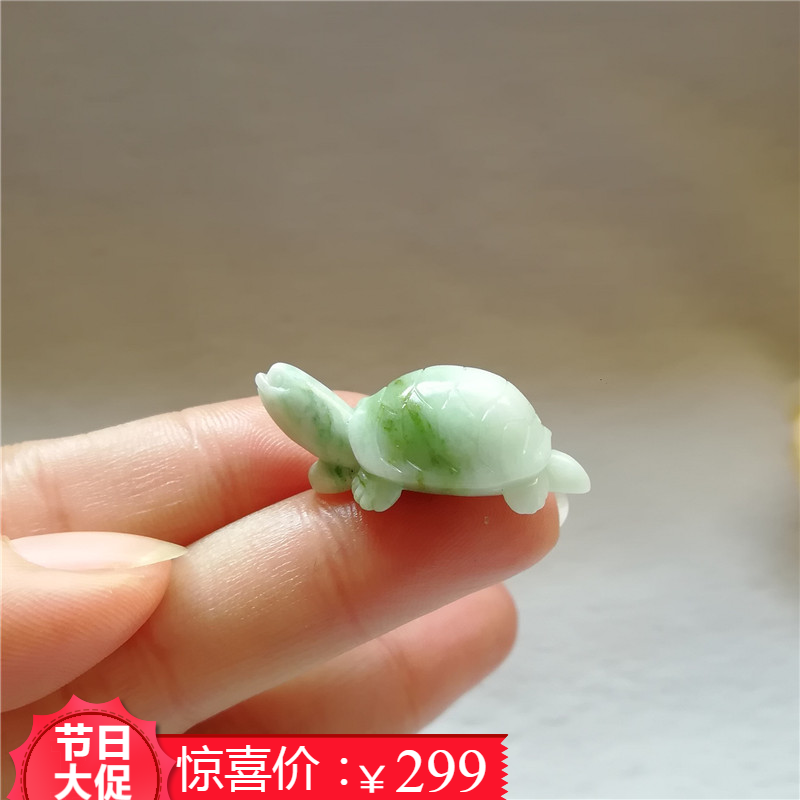 收藏天然玉石独山玉吊坠苏工小乌龟玉坠独玉长寿龟锁骨链手机链秒