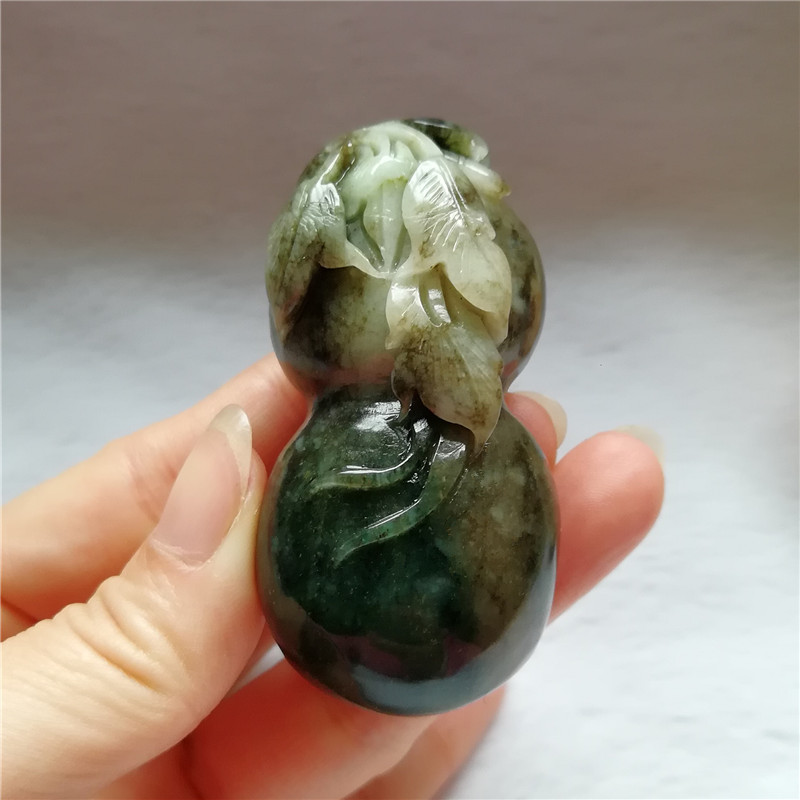正品独山玉葫芦小把件玉石福禄双全把玩件天然玉石南阳独玉手把件