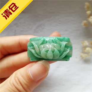 收藏天然玉独山玉手链南阳独玉花鸟鱼手牌手花手链荷花牡丹花手串