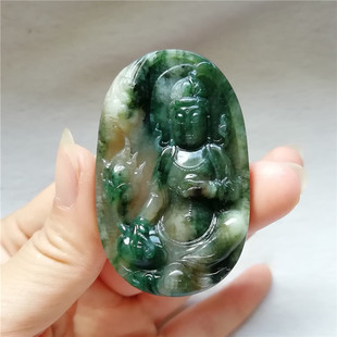 收藏天然玉石独山玉观音吊坠福到玉佩玉坠项链南阳玉独玉菩萨挂件