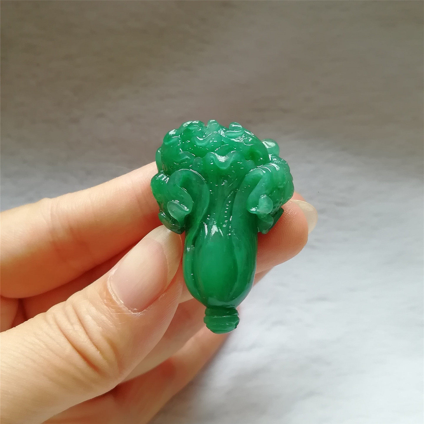 独龙玉白菜吊坠苏工百财孤品