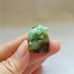 正品天然南阳玉独山玉吊坠神兽挂件独玉貔貅印章玉坠姓名章代刻字