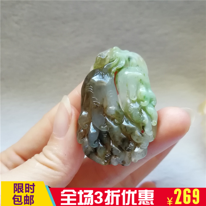 收藏天然南阳独山玉吊坠玉坠如意挂件佛手瓜苏工独玉福寿连连项链