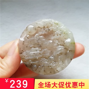 收藏南阳独山玉山水牌子吊坠挂件苏工独玉意境风景牌玉佩指日高升