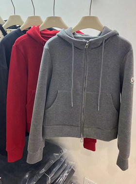 QM25M389时尚百搭连帽加绒卫衣开衫女宽松柔软舒适长袖短款外套