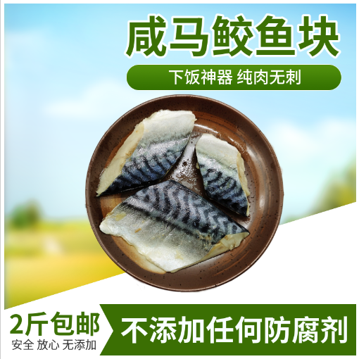 咸鱼 新鲜海鲜咸马鲛鱼块 腌制鲅鱼500克装 咸鲐鱼宁波象山特产