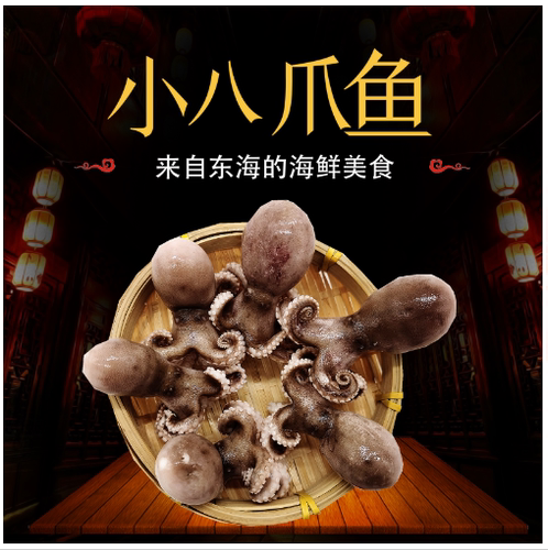 新鲜冷冻小章鱼小八爪鱼冷冻章鱼仔迷你爆头宁波石浦特产