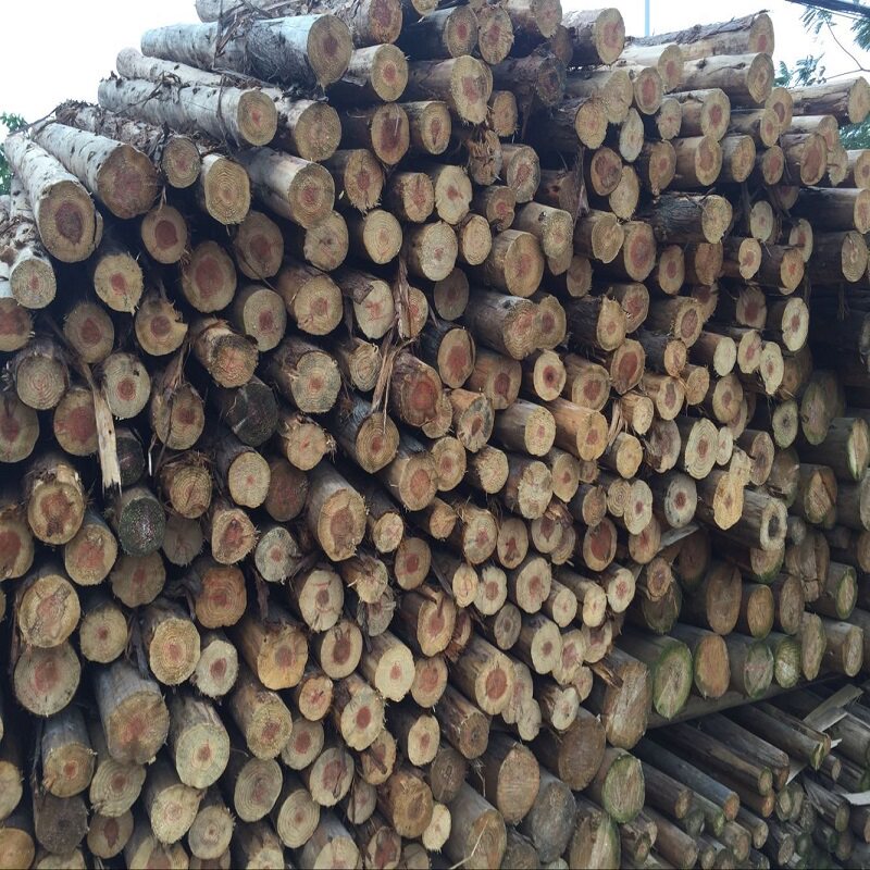 4米杉木实木板材装修原木实木木材批发沙树木方木圆柱原木材料