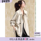 风衣外套女款 沫晗依美小个子2026春新款 气质日常通勤收腰显瘦短款