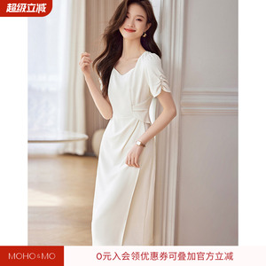 沫晗依美气质高级设计感连衣裙2026夏新款优雅收腰显瘦时尚连衣裙