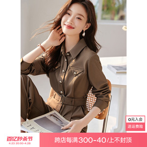 沫晗依美高级感时髦连体裤2024春季新款设计感显瘦宽松工装连体裤