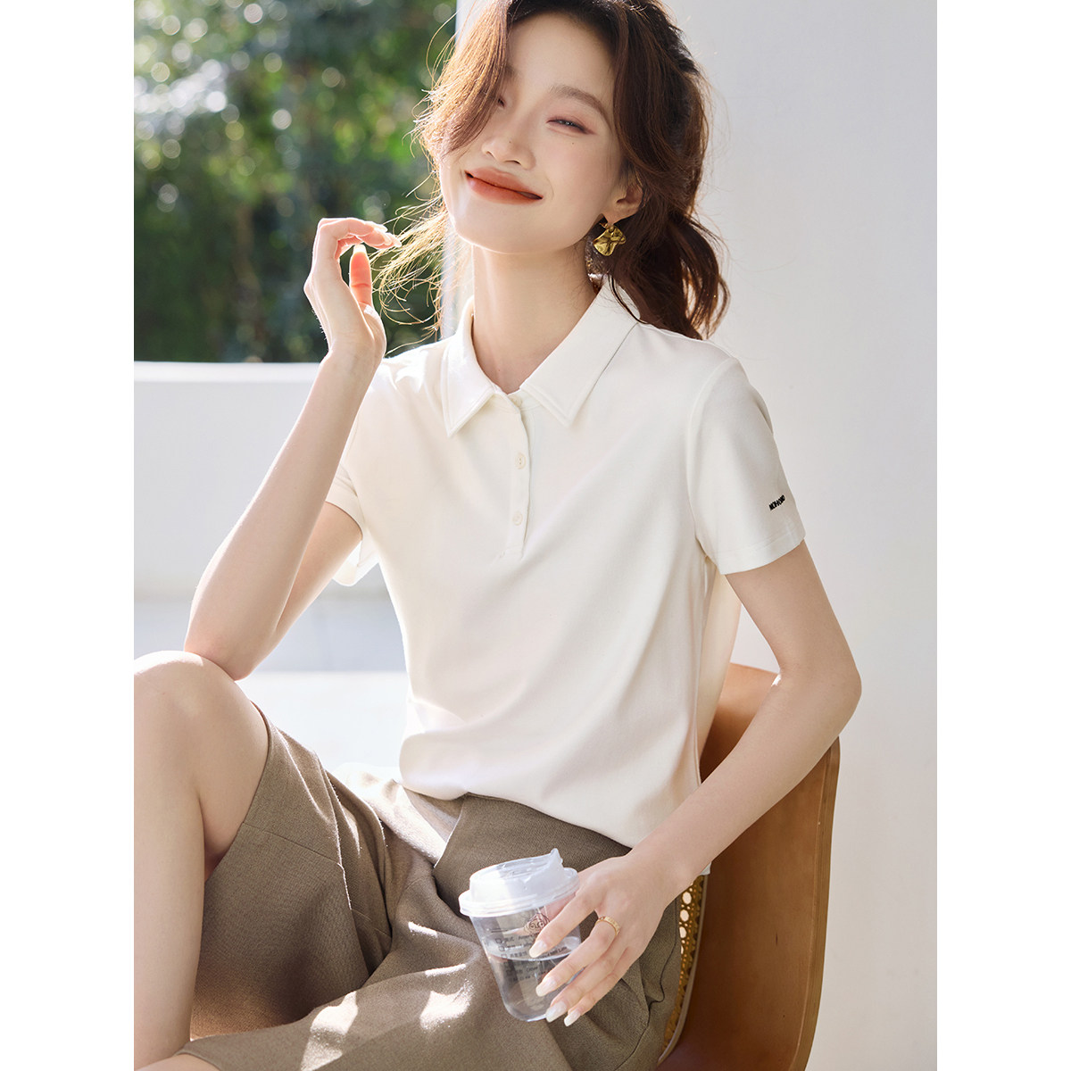 【博主同款】沫晗依美POLO衫女2026春夏季新款女士通勤短袖T恤