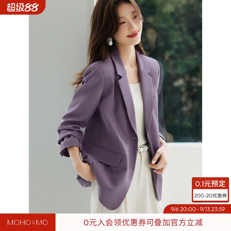 沫晗依美休闲宽松西服2026秋新款小个子西装外套女气质名媛高级感