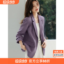 沫晗依美休闲宽松西服2025秋新款小个子西装外套女气质名媛高级感