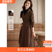 气质收腰显瘦长袖 沫晗依美通勤假两件时尚 连衣裙2025冬新款 连衣裙