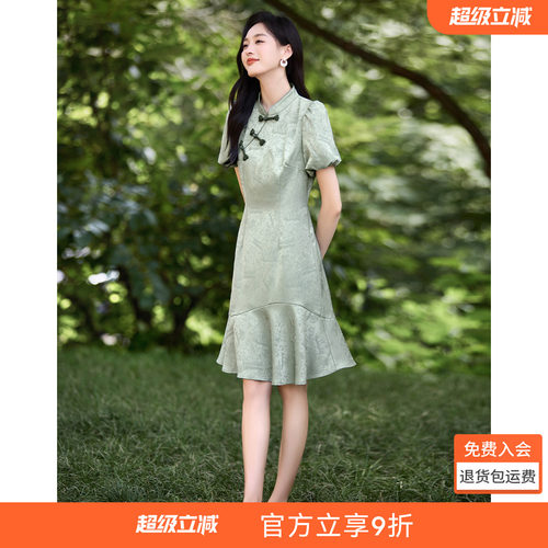 沫晗依美优雅复古连衣裙