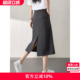 沫晗依美通勤开叉直筒半身裙26夏季 高腰显瘦时髦百搭半身中裙 新款