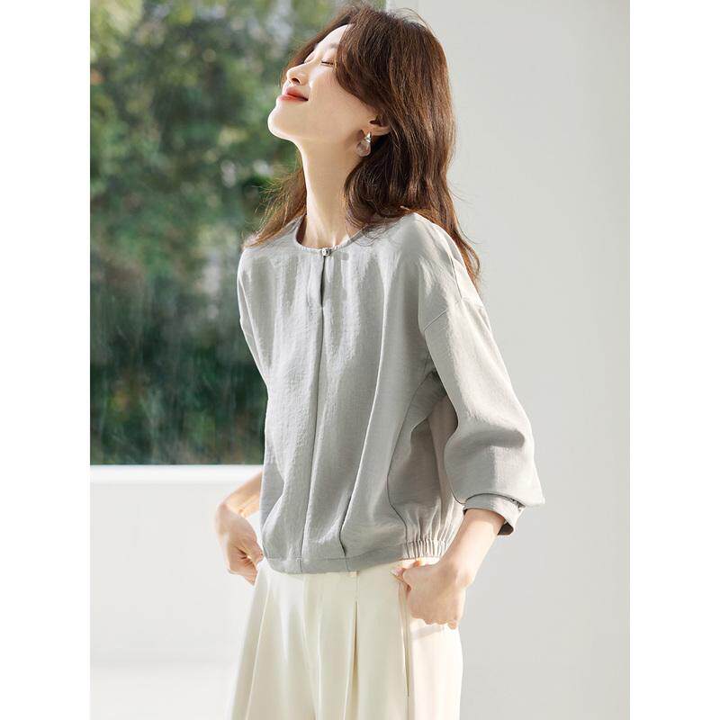 沫晗依美OL气质减龄衬衣2026春季新款通勤穿搭气质女士上衣衬衫