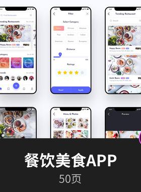 超全美食社交类APP UIKIT源文件，UI资源下载