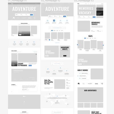 12页大气高端旅游网站UI设计原型图figma源文件