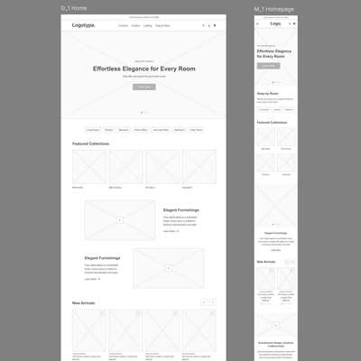12页响应式电商网站中保真原型，线框图figma，sketch源文件