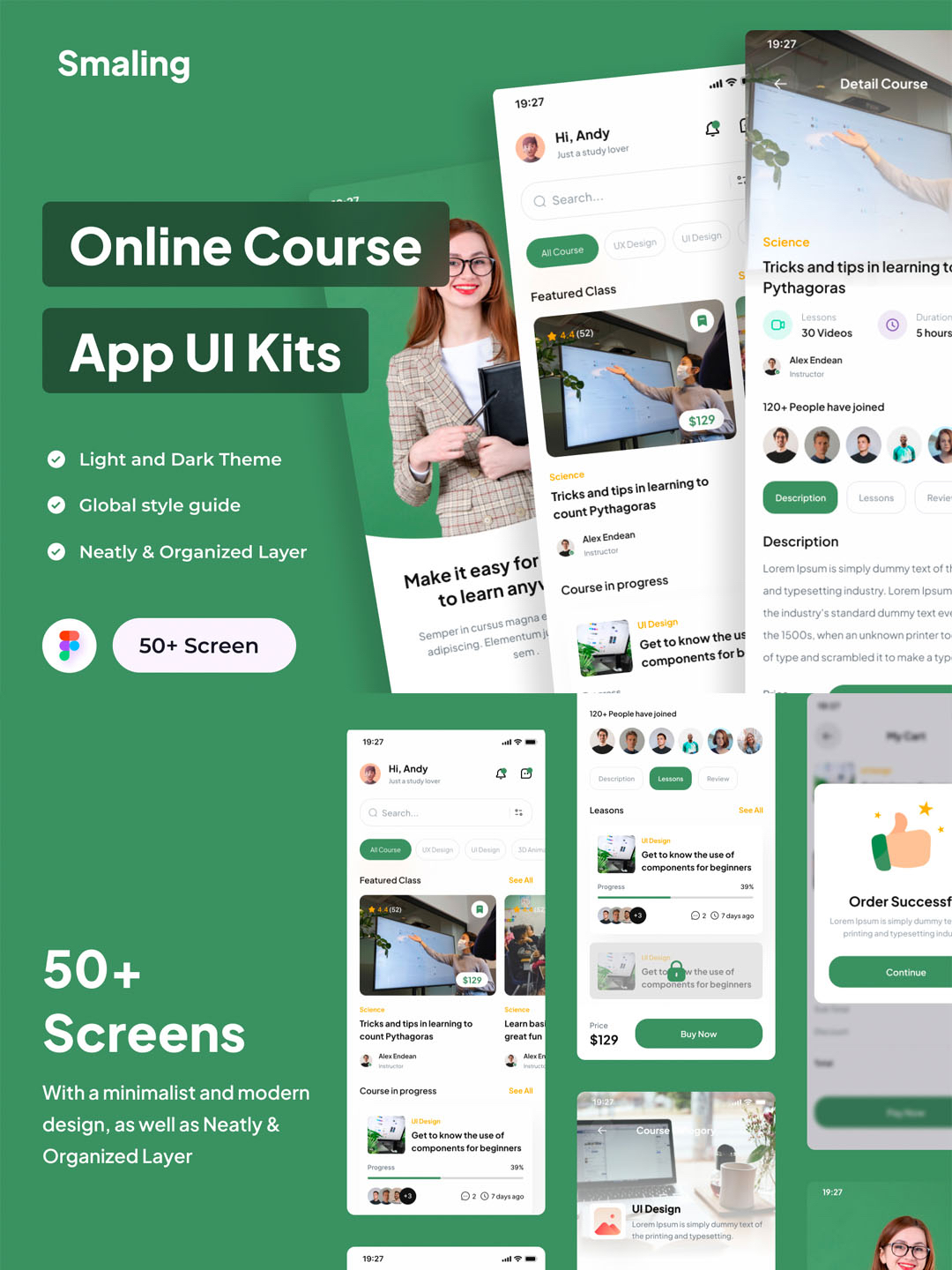 在线教育APP 线上教育在线课堂APP UI资源素材figma源文件
