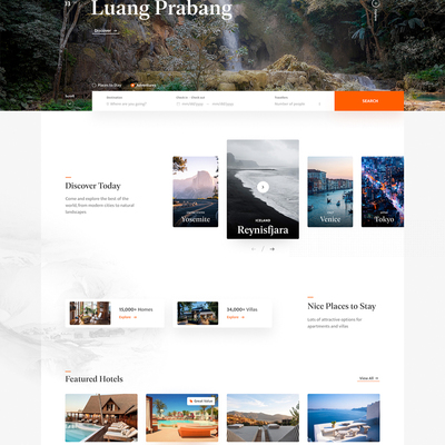 响应式设计共45页精美旅游和预订网站设计figma源文件